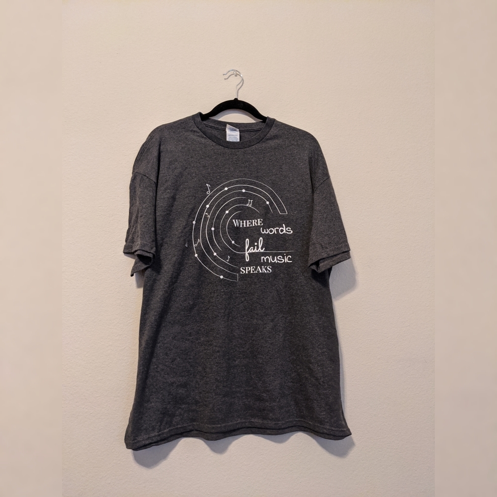 Where words fail music speaks t-shirt